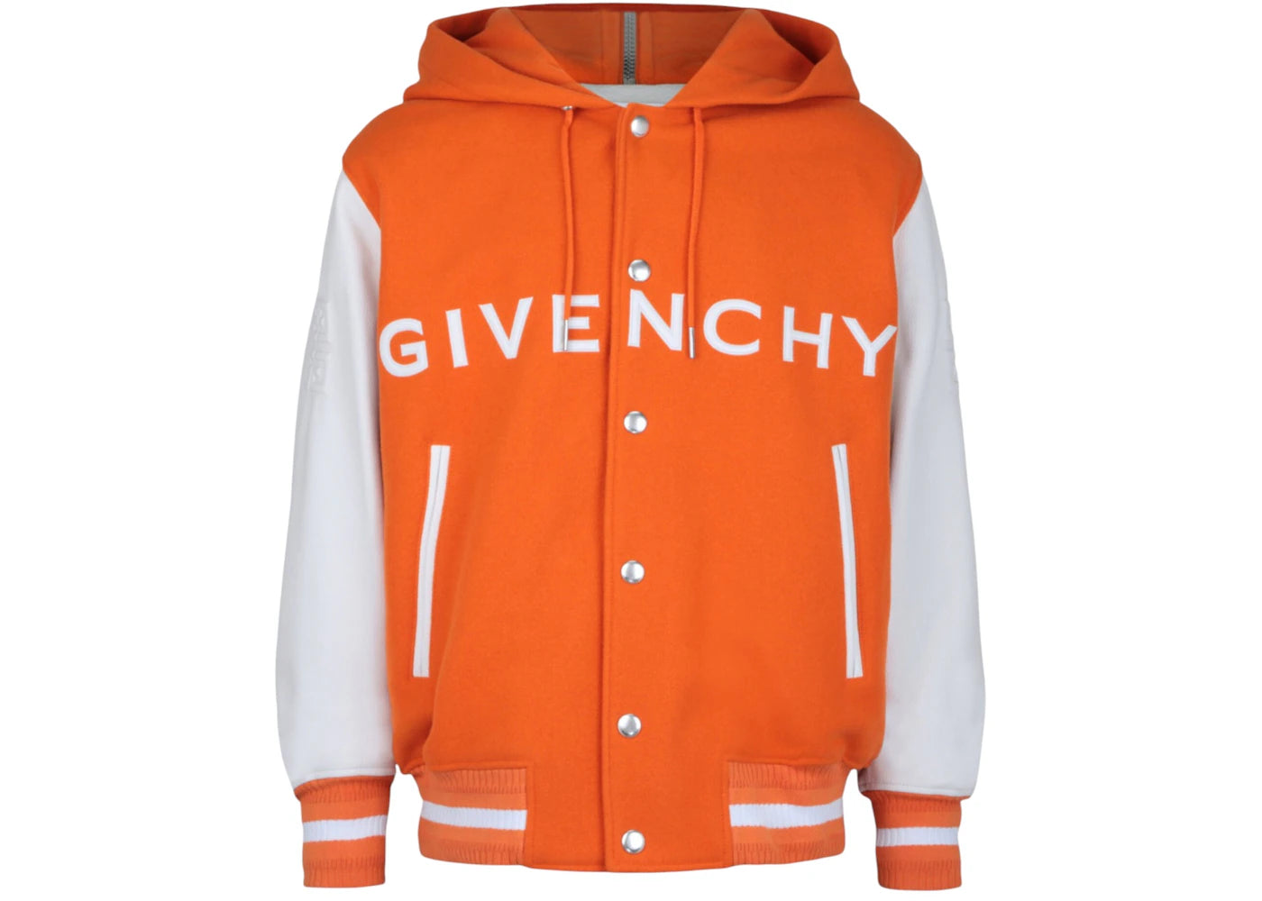 Givenchy Wool And Leather Bomber Jacket Orange