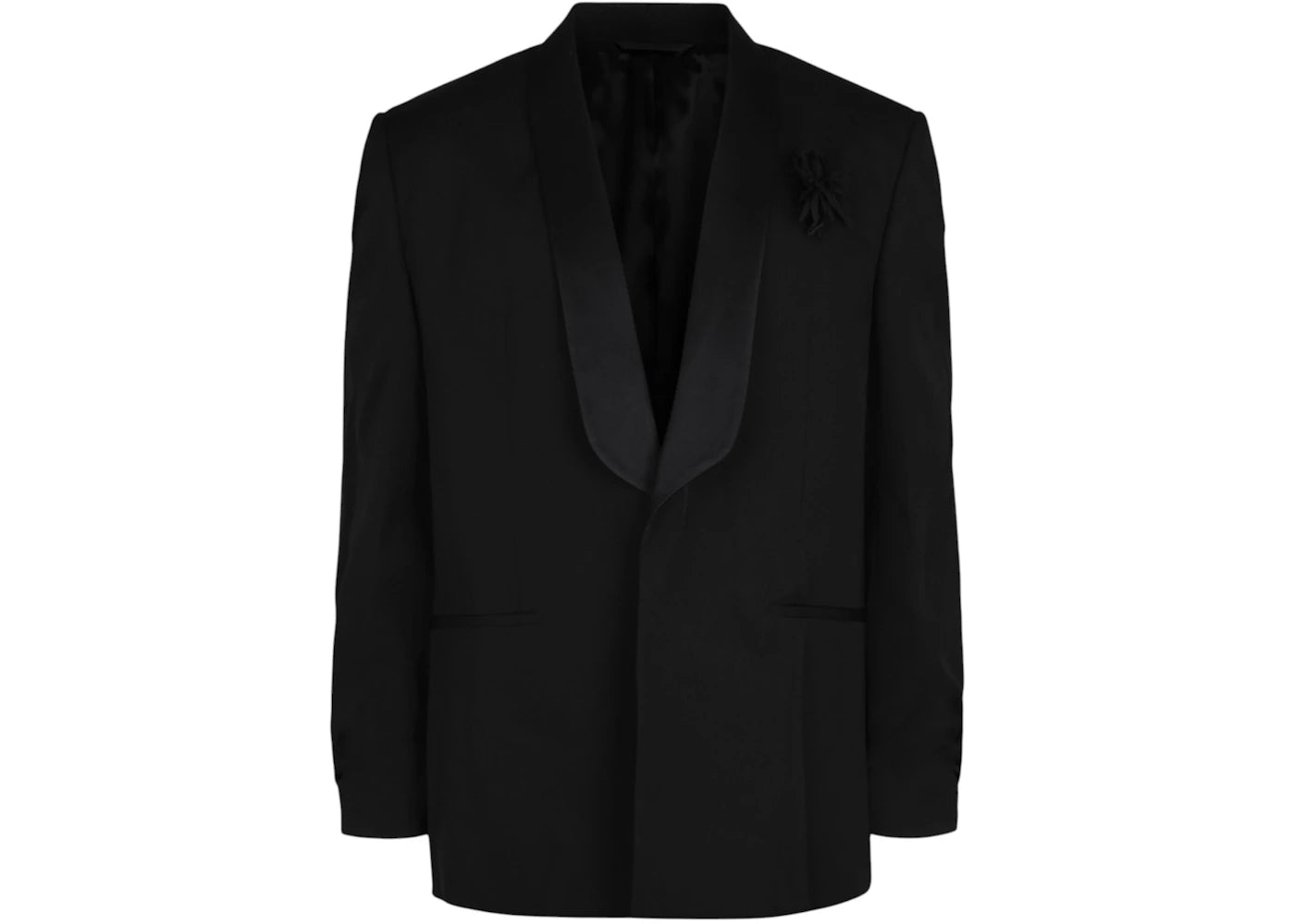 Givenchy Wool Satin Shawl Lapel Jacket Black