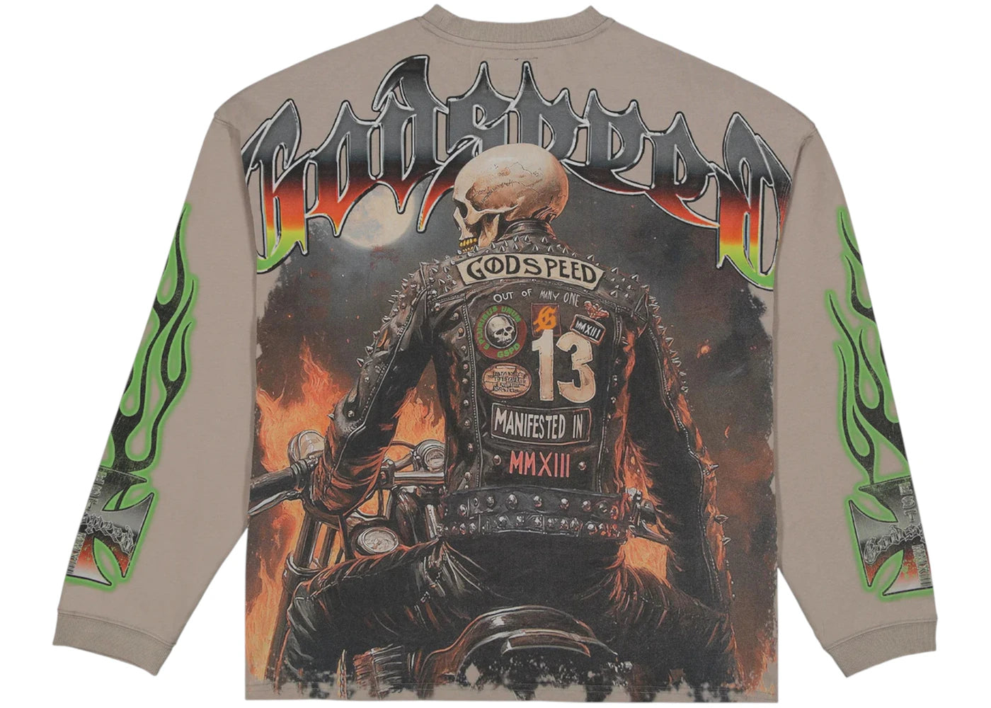 Godspeed Biker Nation T-shirt Stone Grey
