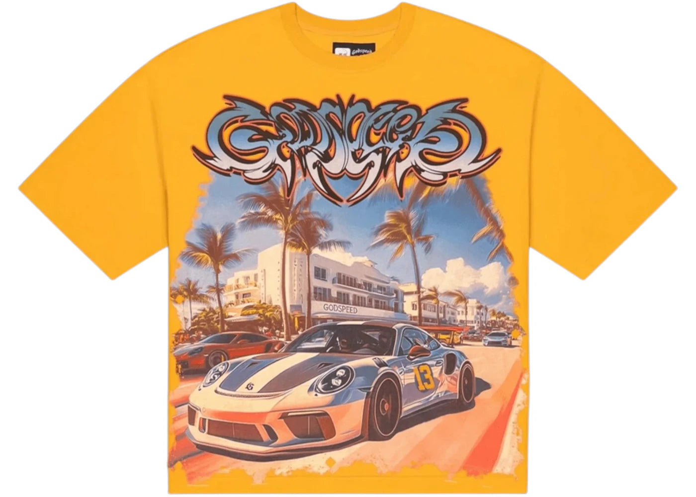 Godspeed Car Meet Miami T-shirt Yellow