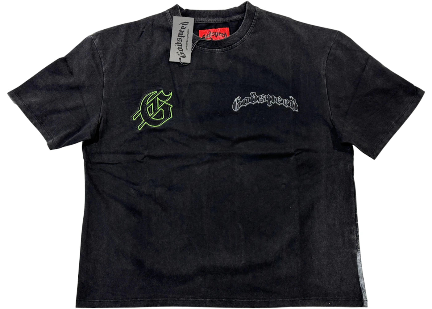 Godspeed Cowboy Knight (Green Logo) T-shirt Black Wash
