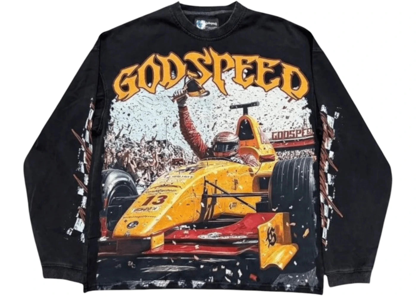 Godspeed F1 Finishline L/S T-Shirt Black Wash