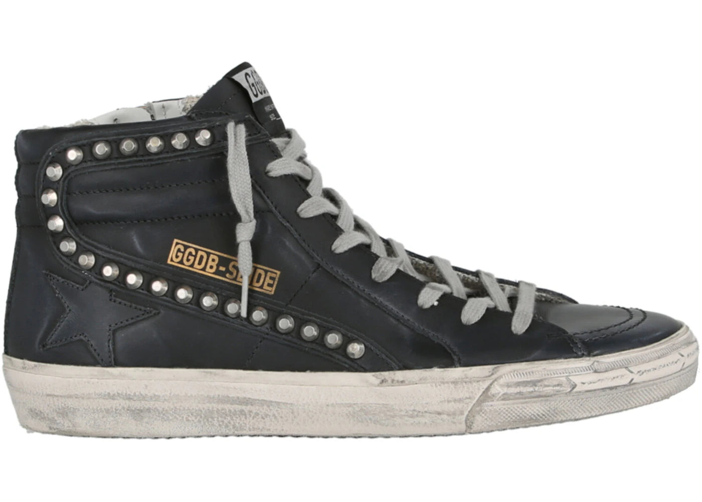 Golden Goose Slide Black Studded