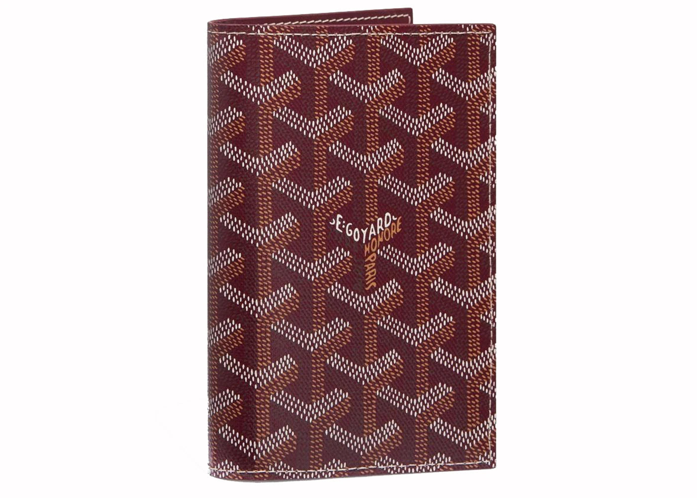 Goyard Grenelle Passport Holder Goyardine Burgundy