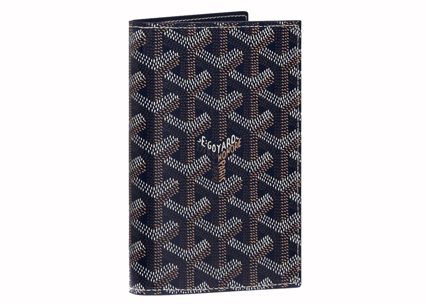 Goyard Grenelle Passport Cover Navy Blue