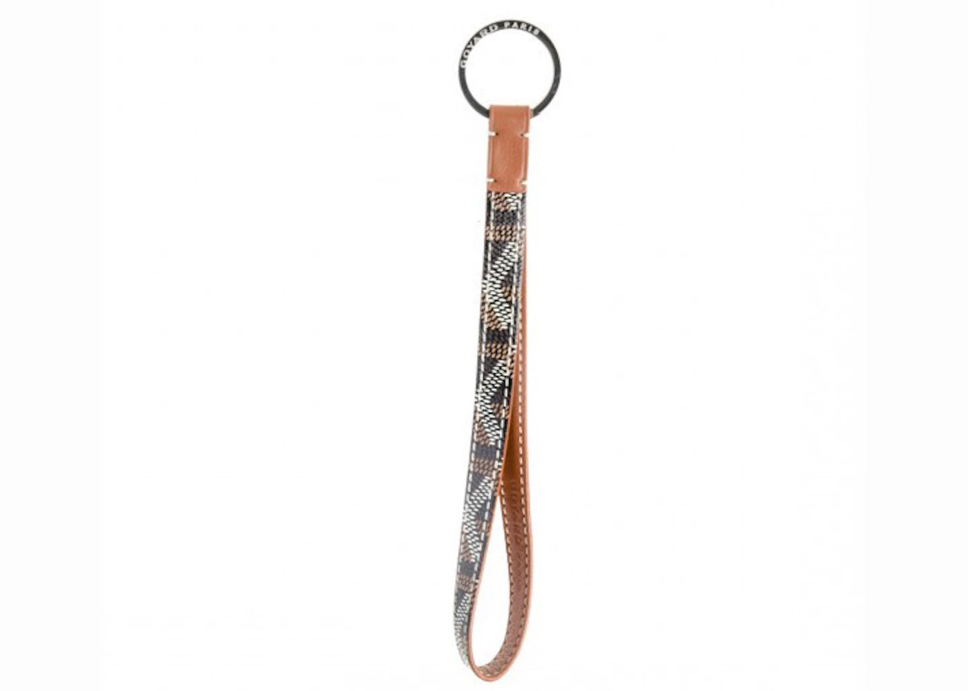 Goyard Sesame Key Holder Goyardine Tan Brown Leather