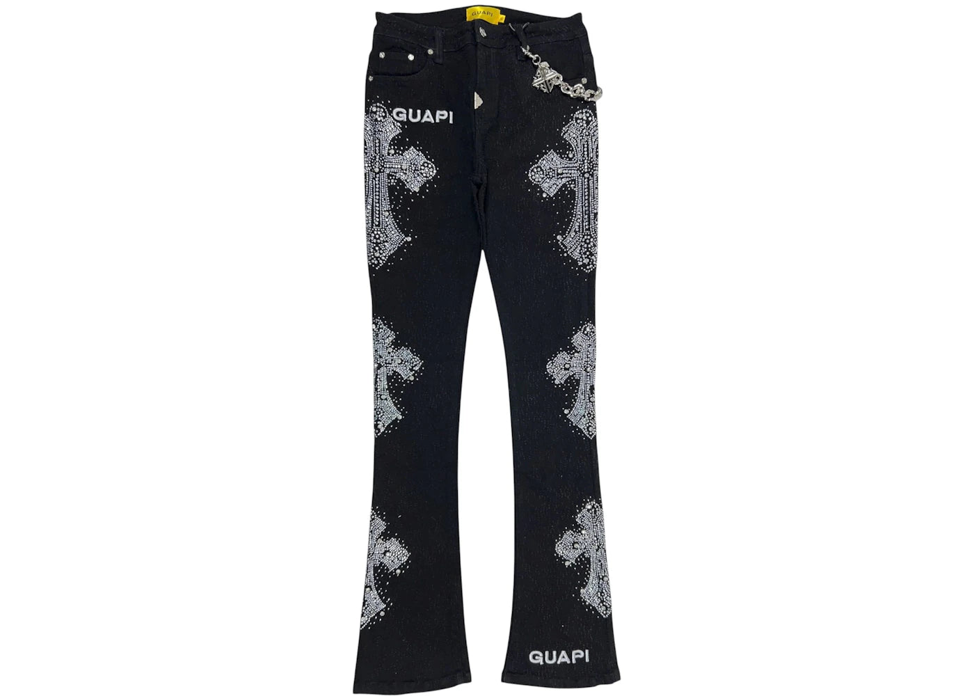 Guapi Distressed Cross Denim Obsidian Black