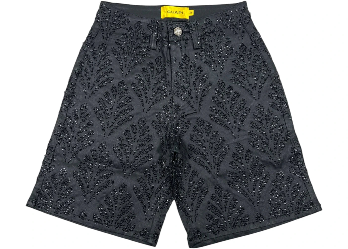 Guapi Embellished Denim Shorts Black