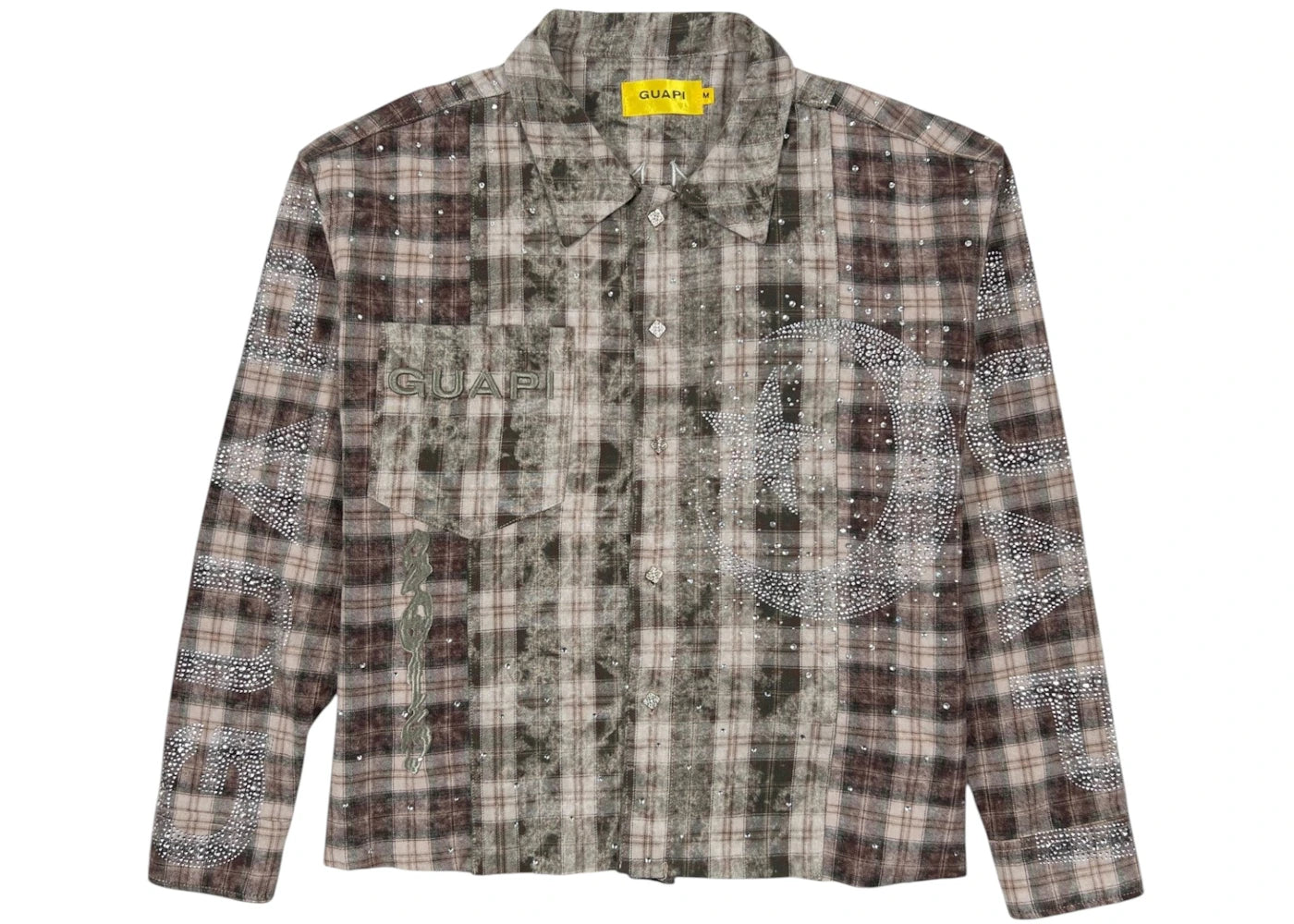 Guapi Mocha Crescent Flannel Shirt Olive Green