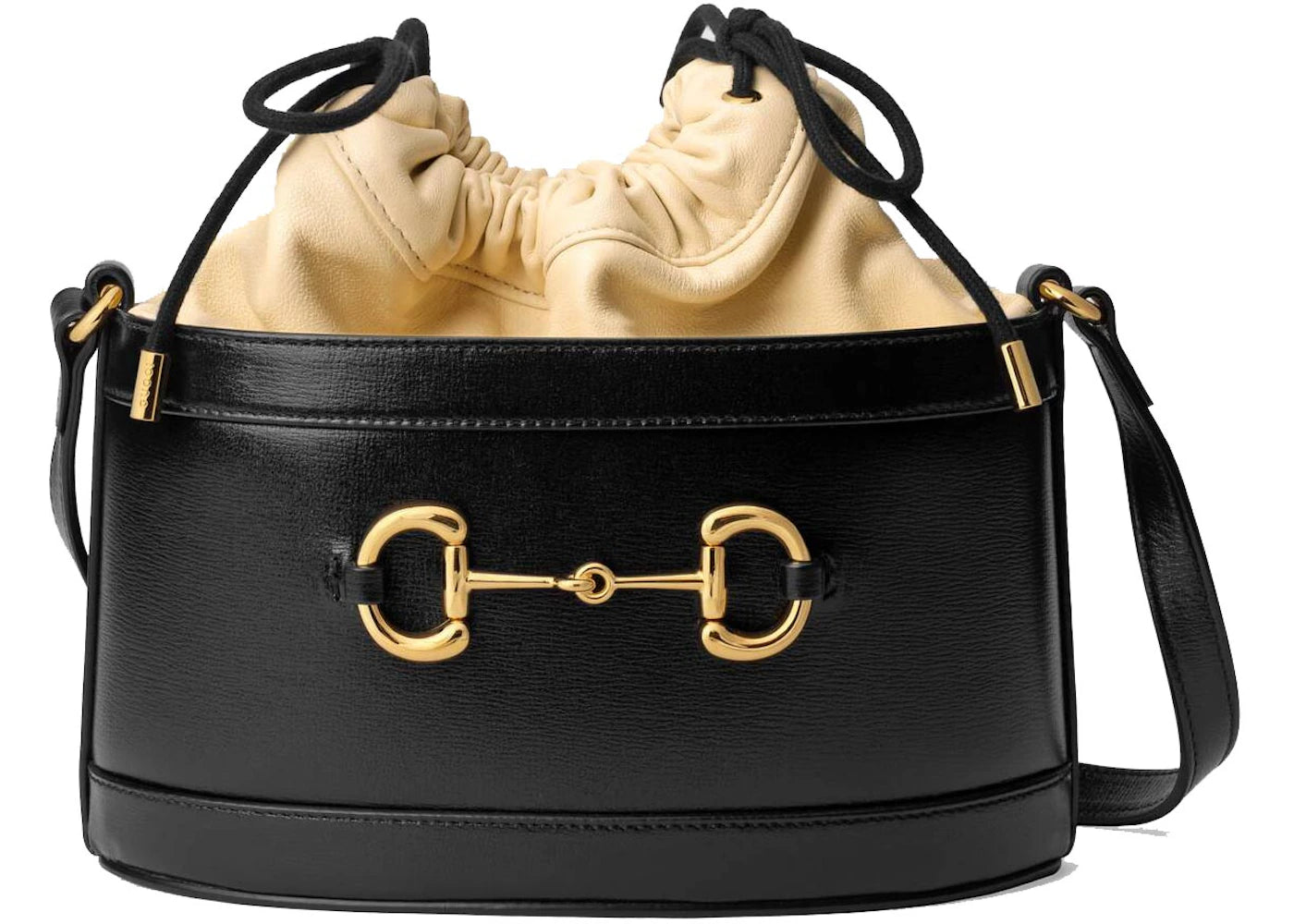 Gucci 1955 Horsebit Bucket Bag Small Black/Butter