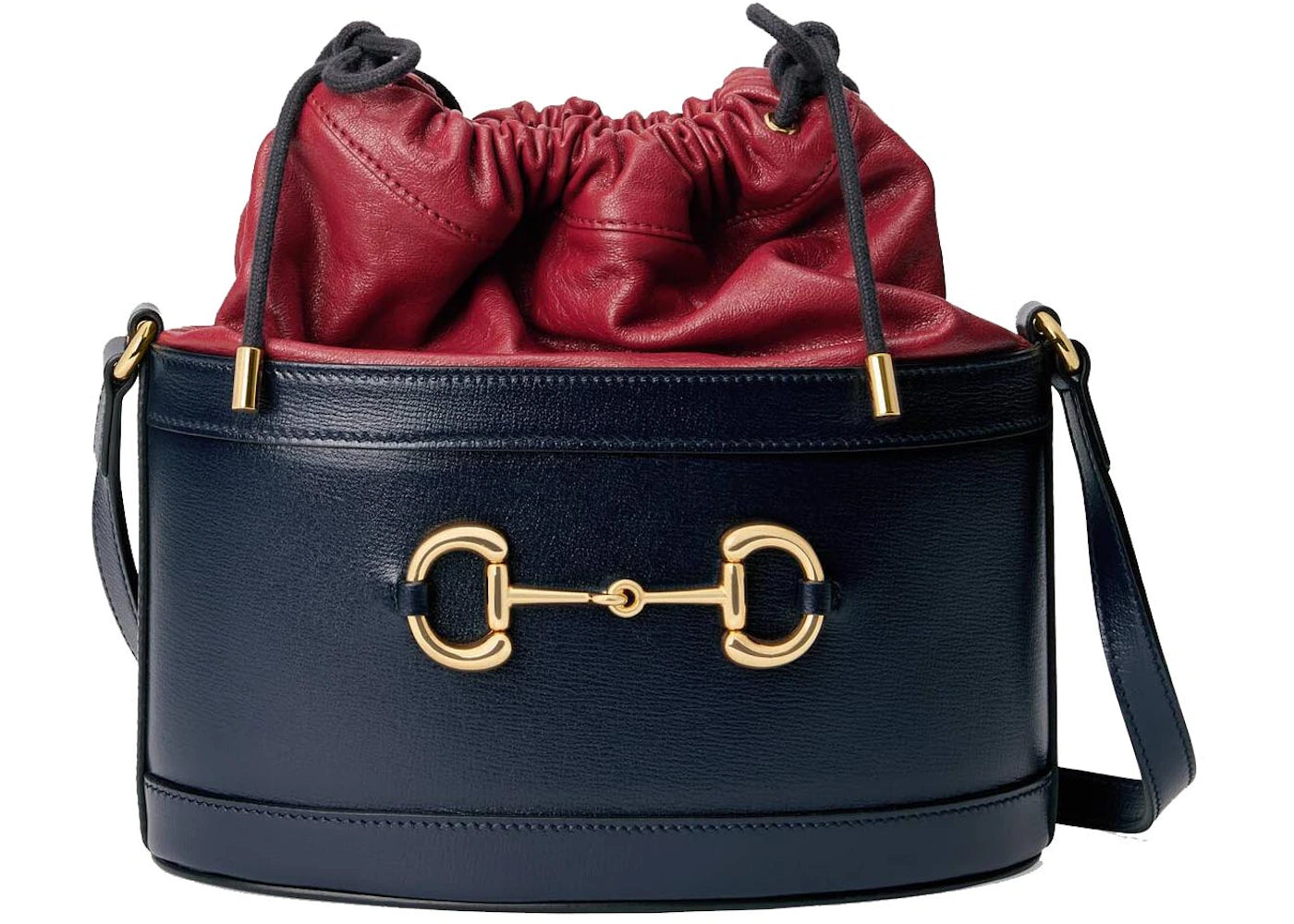 Gucci 1955 Horsebit Bucket Bag Small Blue/Red