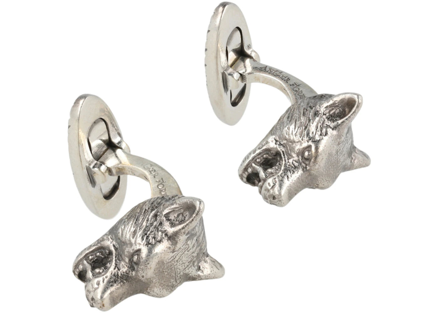 Gucci Anger Forest Wolf Cufflinks Silver