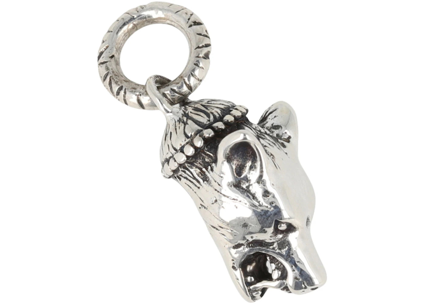 Gucci Anger Forest Wolf Head Charm Silver