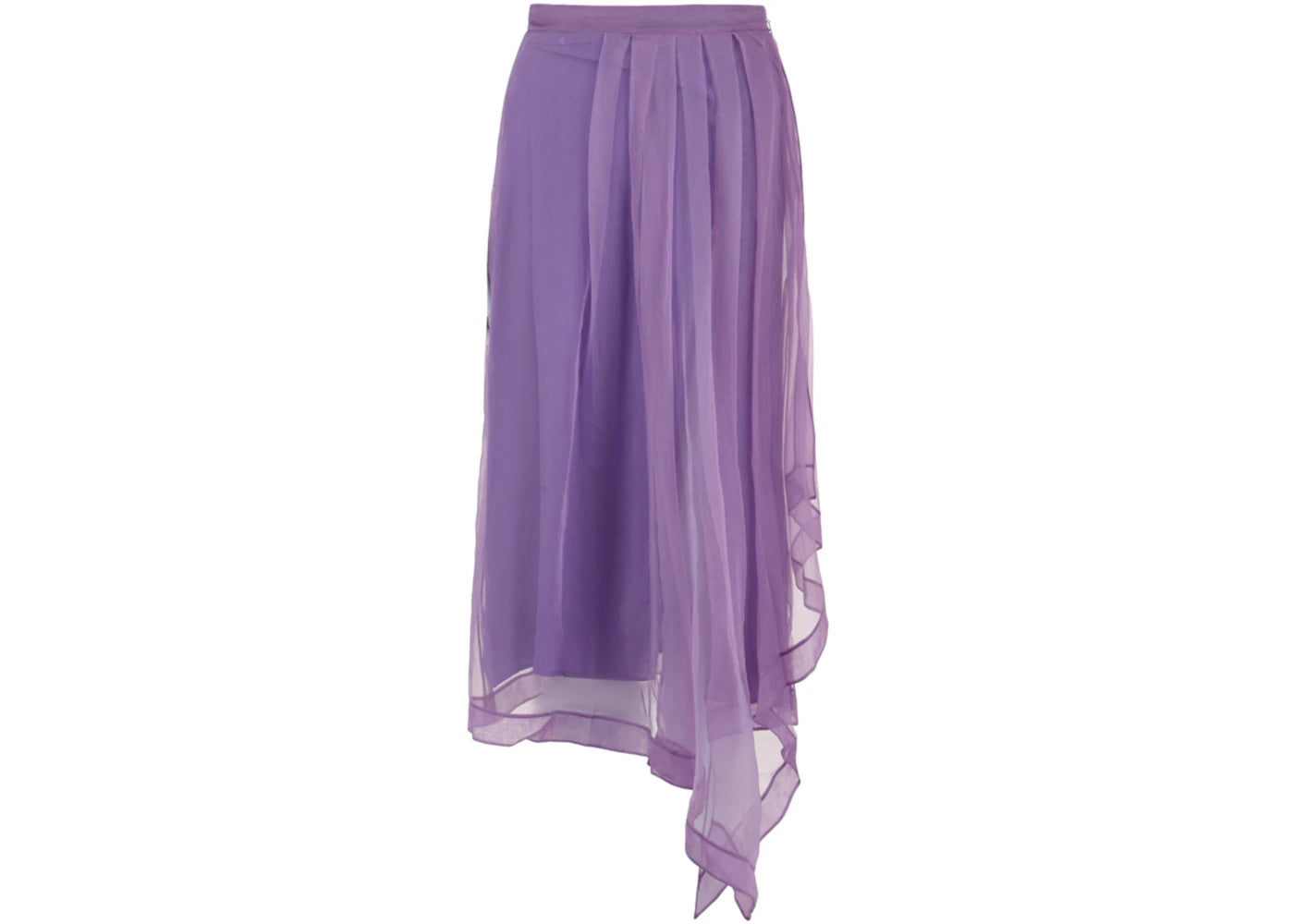 Gucci Asymmetrical Mesh Midi Skirt Light Purple