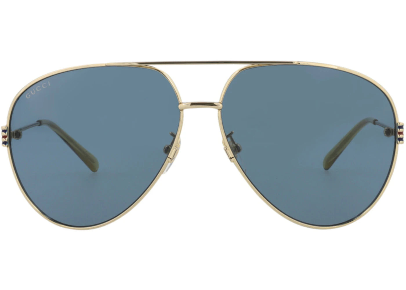 Gucci Aviator-Frame Metal Sunglasses Gold/Gold/Blue (GG1280S-30013904-003)