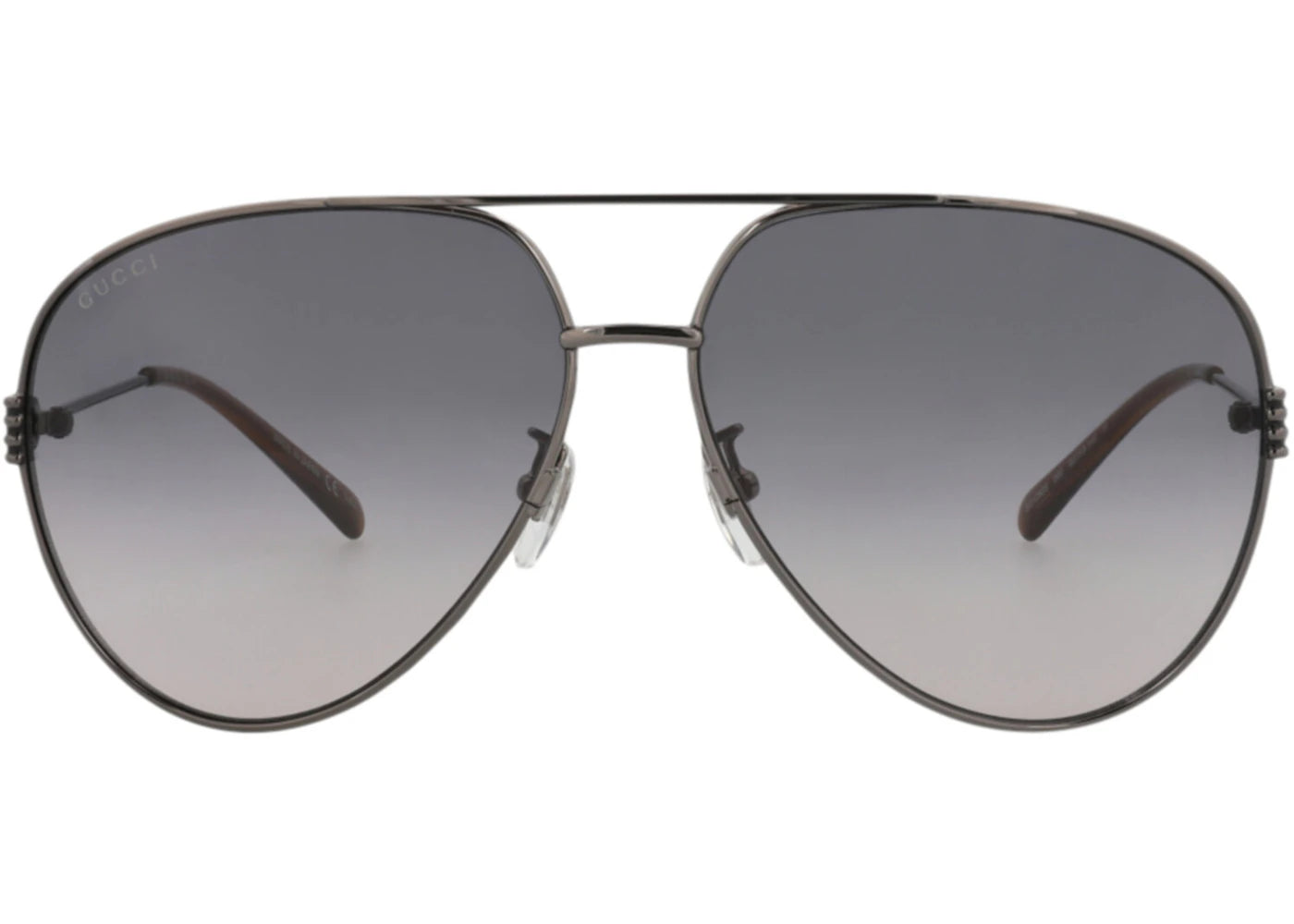 Gucci Aviator-Frame Metal Sunglasses Ruthenium/Ruthenium/Grey (GG1280S-30013904-002)