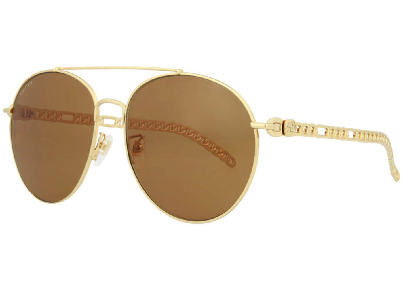 Gucci Aviator Sunglasses Gold/Brown (GG0725S-30008880-002)