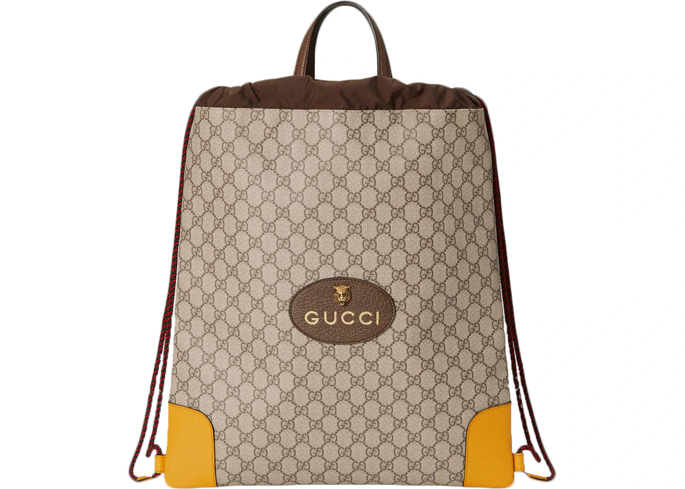 Gucci Drawstring Backpack GG Supreme Beige/Yellow