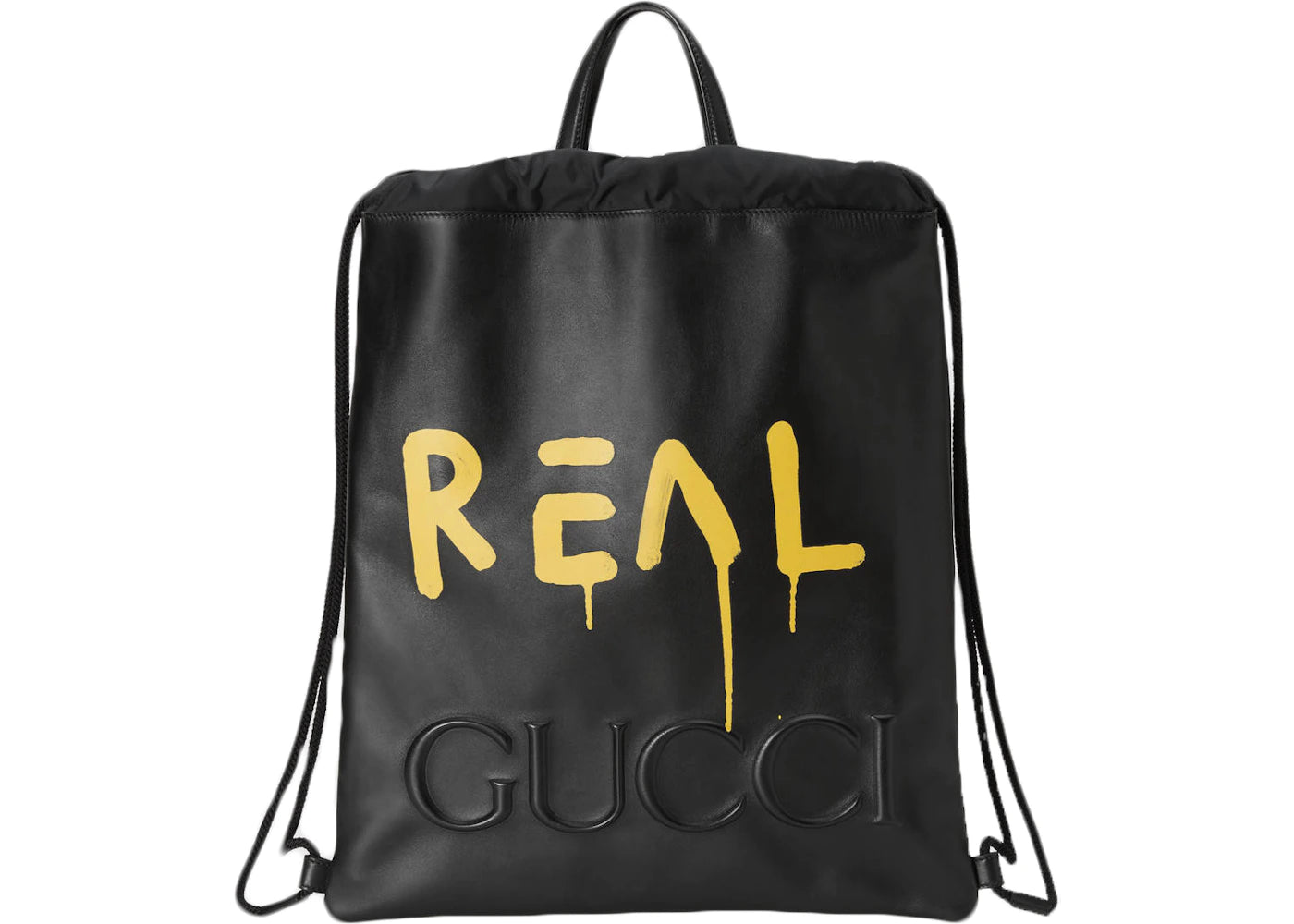 Gucci Drawstring Backpack GucciGhost Black/Yellow