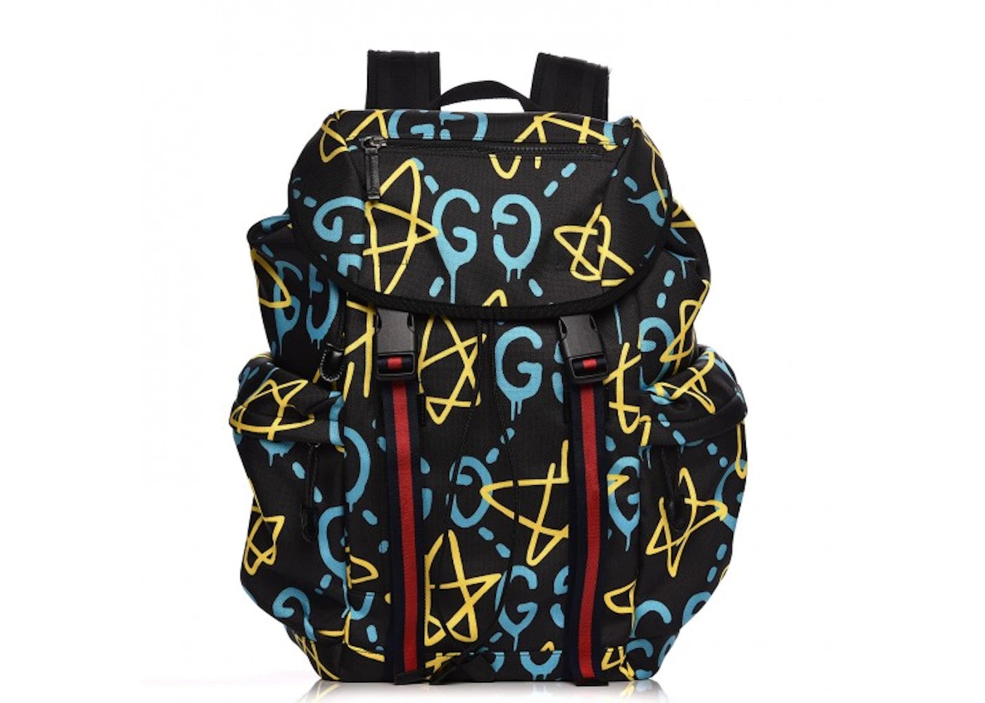 Gucci GucciGhost Techpack Backpack Graffiti Print Black/Multicolor