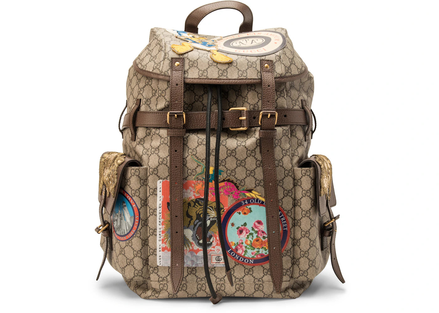 Gucci Soft Backpack GG Supreme Donald Duck Beige/Ebony