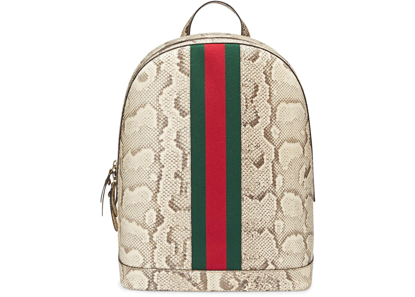 Gucci Web Animalier Python Backpack Python Skin Web Detail Yellow/Green/Red