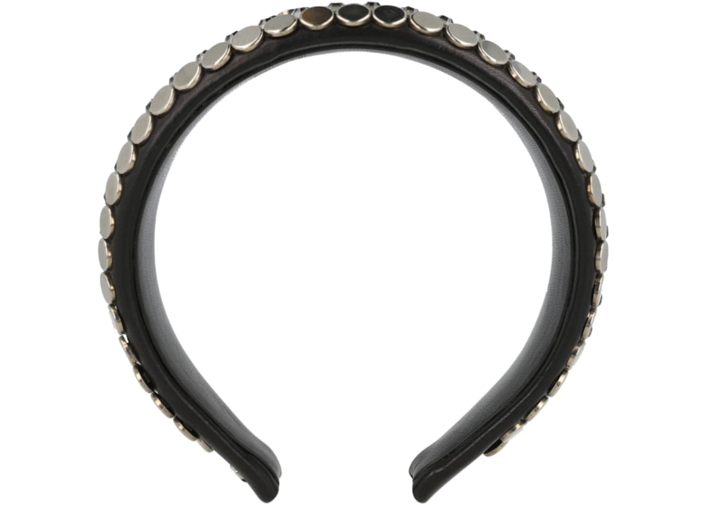 Gucci Beaded Leather Headband Black