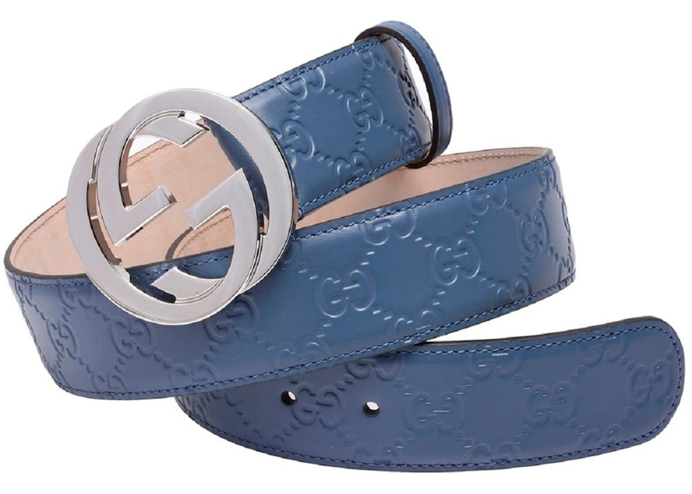 Gucci Belt Guccissima Interlocking G Buckle Blue