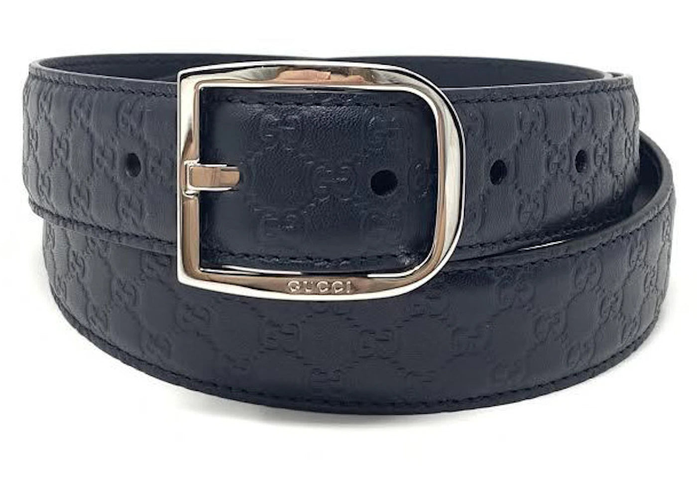 Gucci Belt Guccissima Leather 1.25 Width Navy