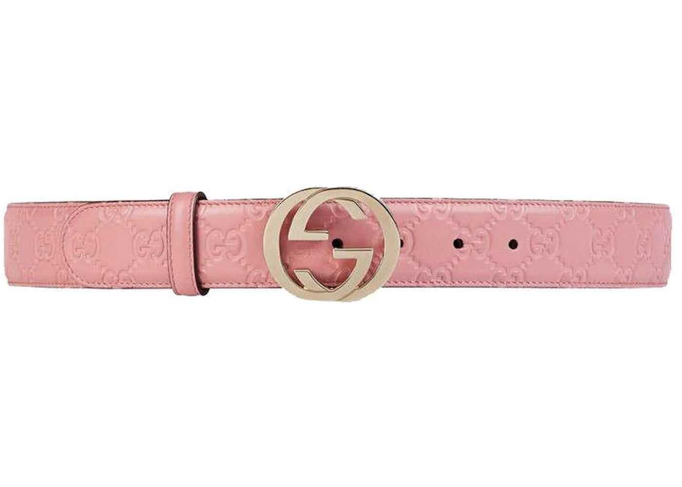 Gucci Belt Guccissima Monogram Interlocking G Soft Pink