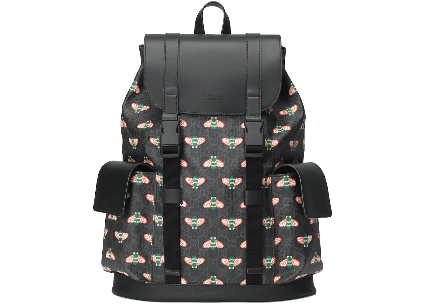 Gucci Bestiary Backpack With Bees GG Supreme Black