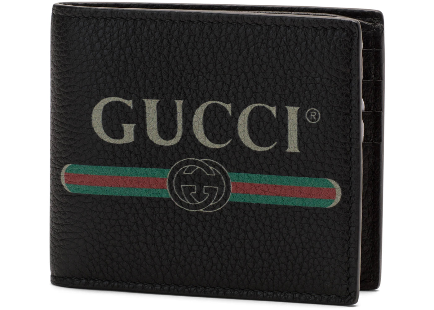 Gucci Print Bifold Wallet Leather (8 Card Slots) Black