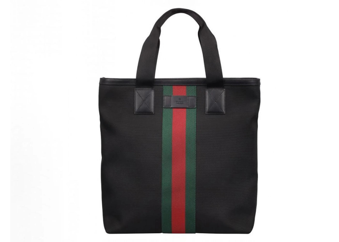 Gucci Black Web Stripe Canvas Tote Bag Black