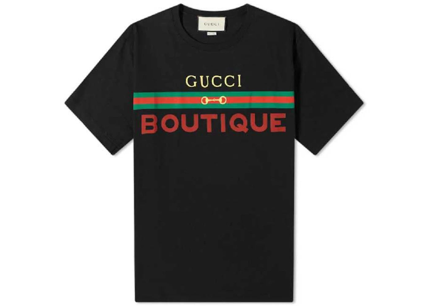 Gucci Boutique Print Cotton T-shirt Black