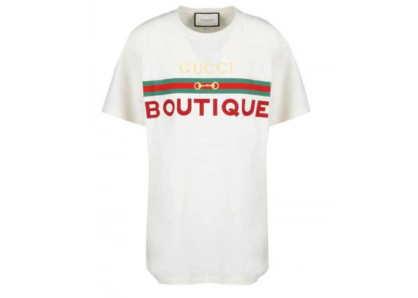 Gucci Boutique Print Cotton T-shirt White