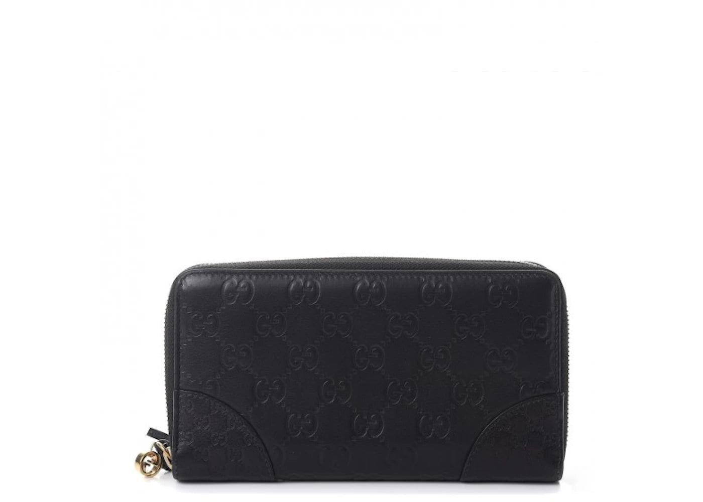 Gucci Bree Wallet Zip Around Guccissima Black