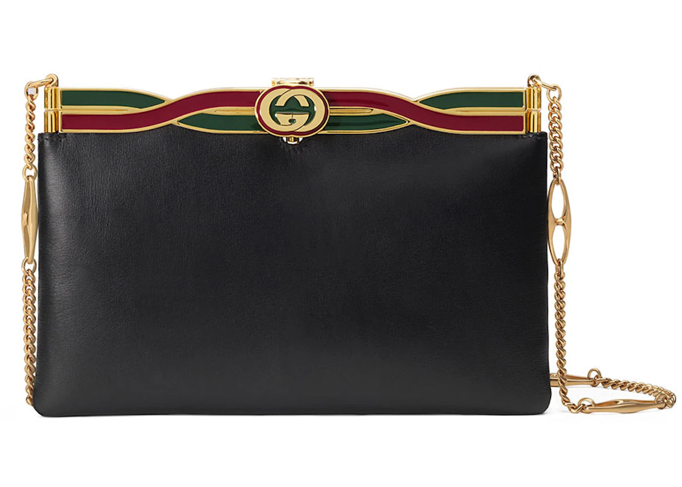 Gucci Broadway Evening Bag Twisted Enamel Black