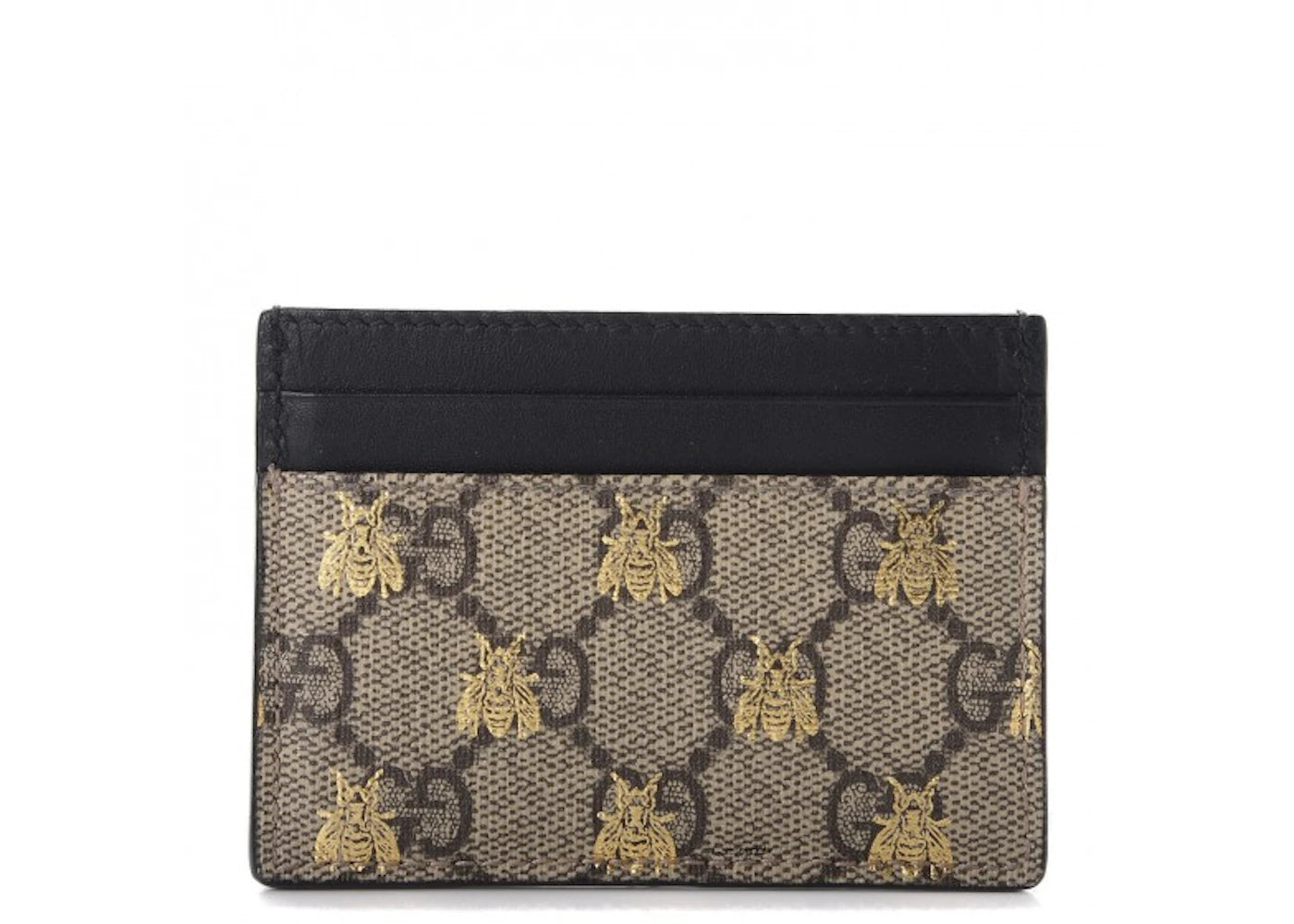Gucci Card Case GG Supreme Bee Print Beige