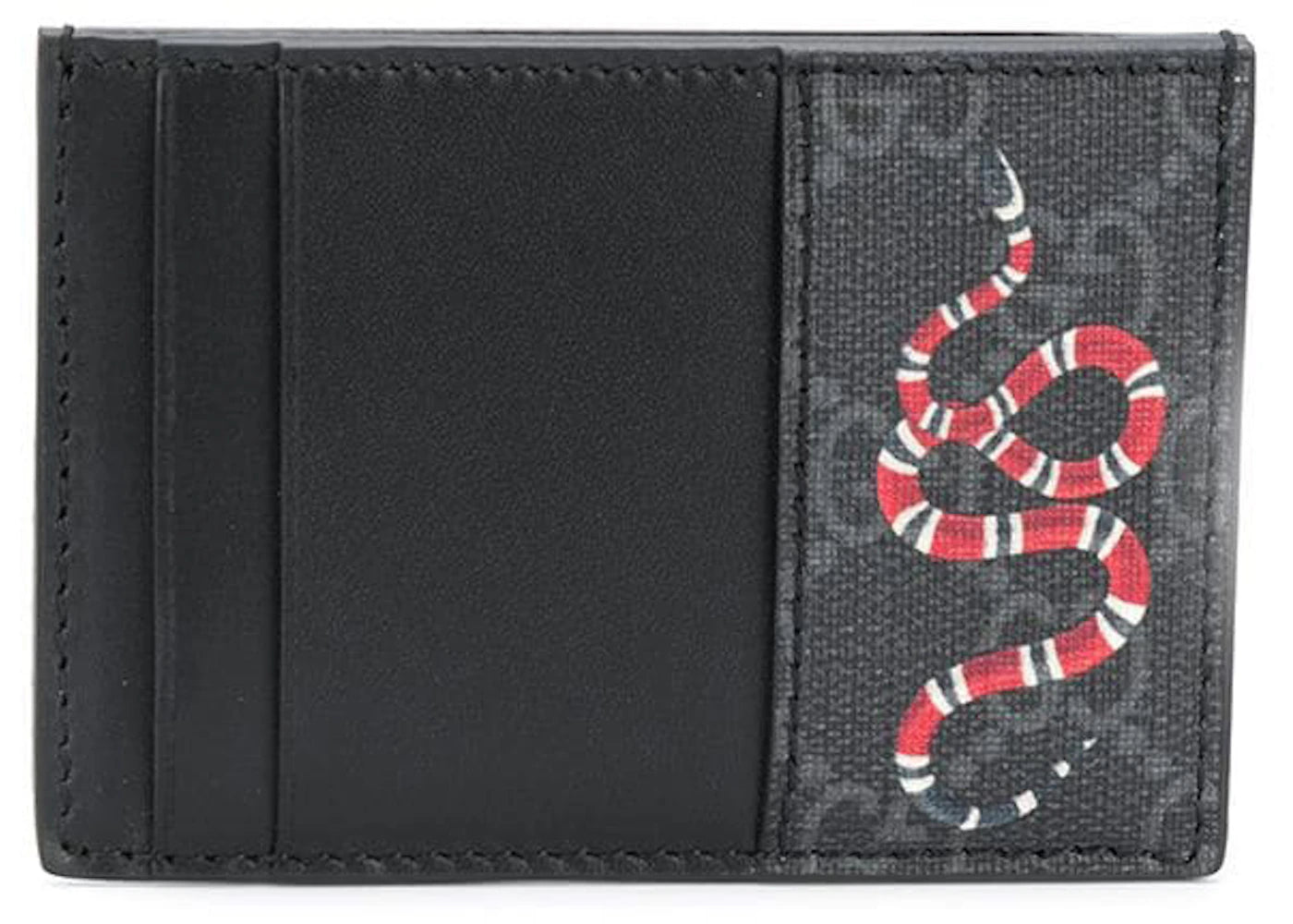 Gucci Card Case GG Supreme Kingsnake Print Black