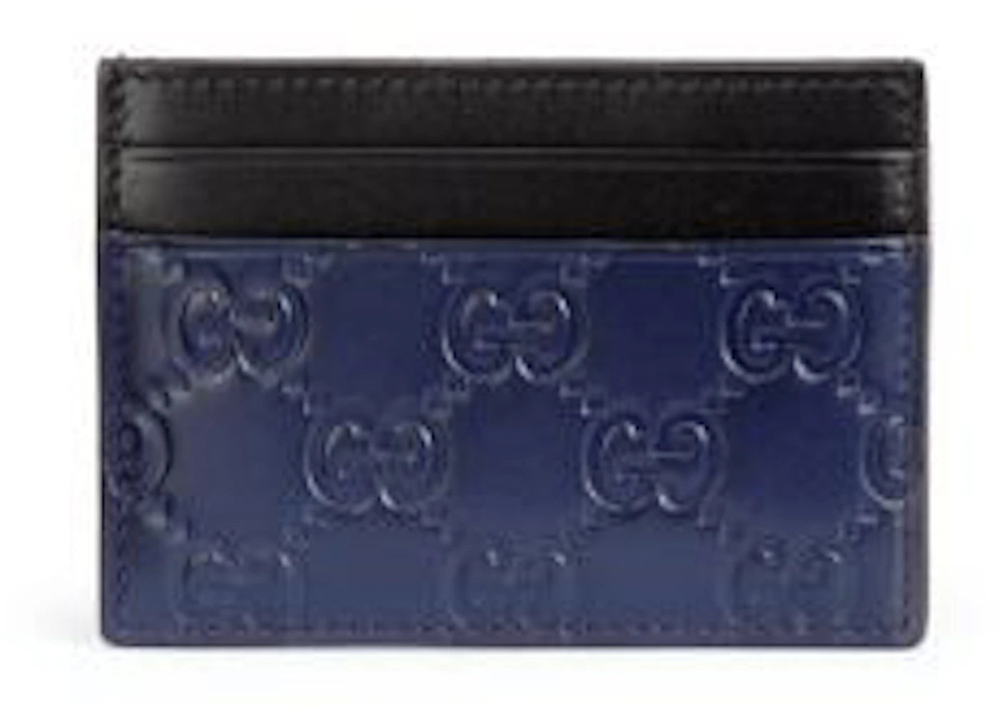 Gucci Card Case Guccissima Blue Black