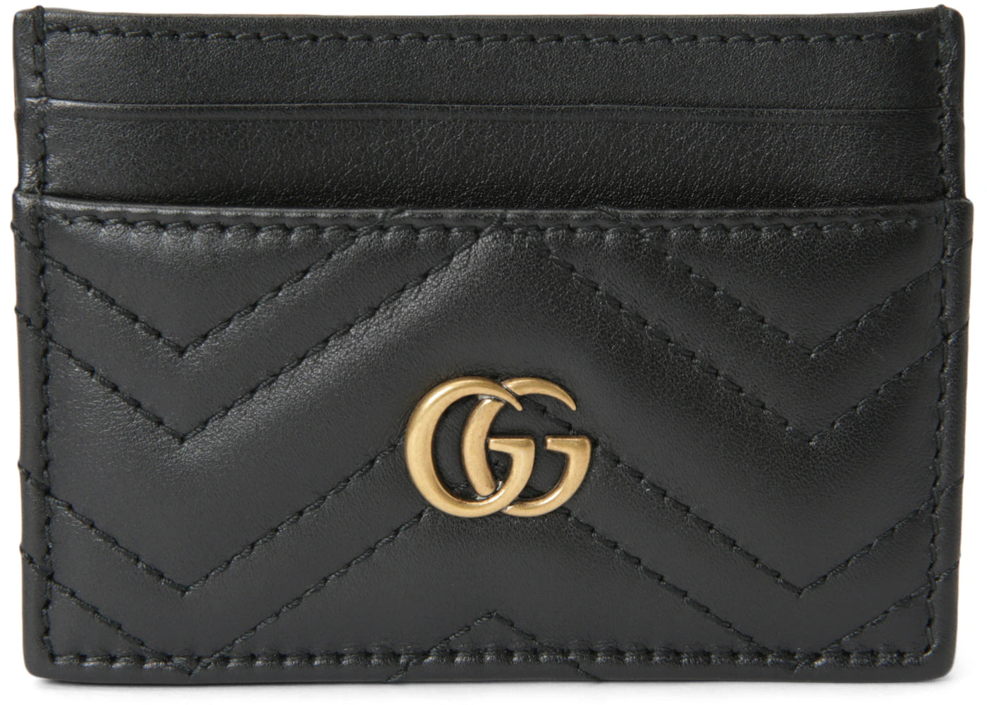 Gucci GG Marmont Card Case Matelasse Black