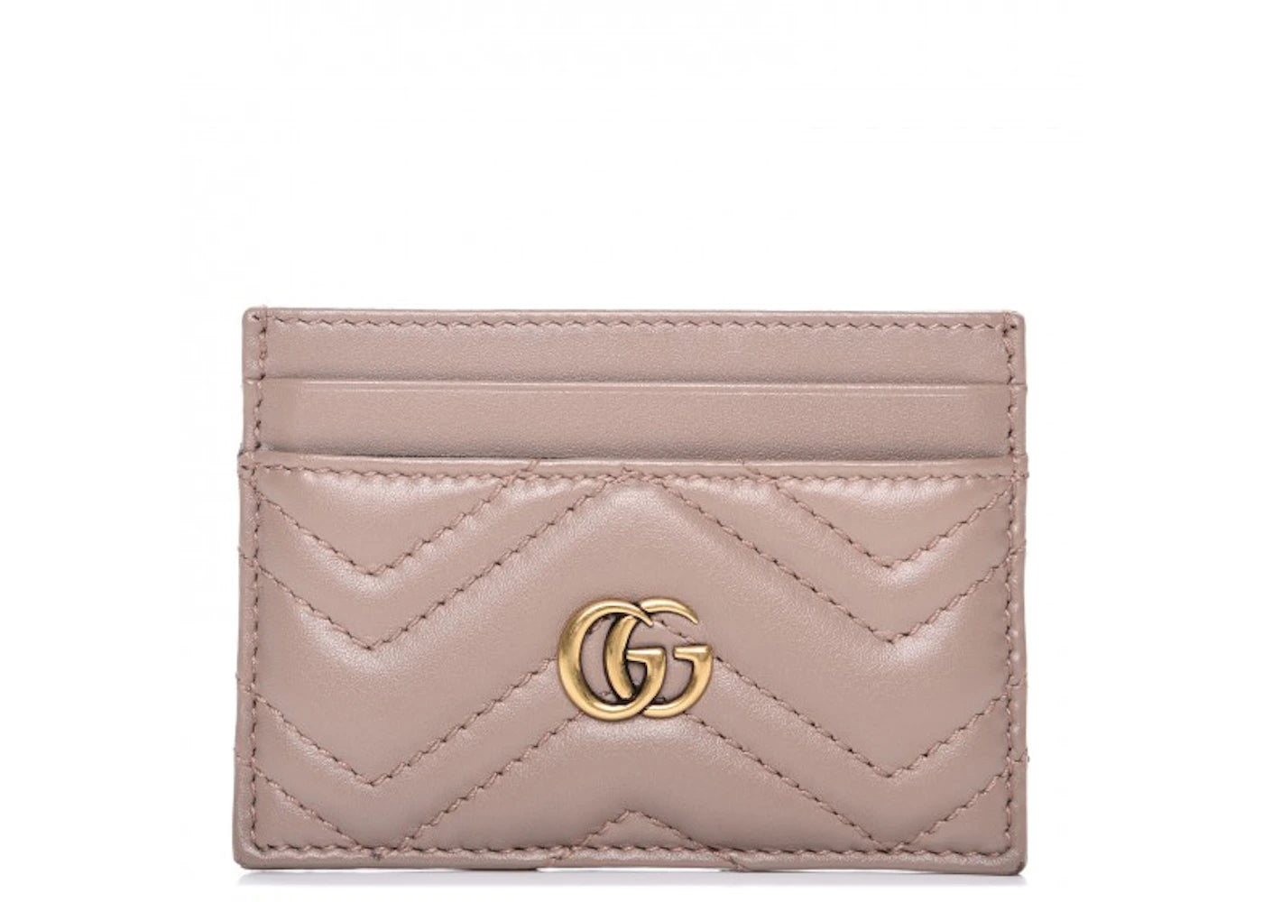 Gucci GG Marmont Card Case Matelasse Dusty Pink