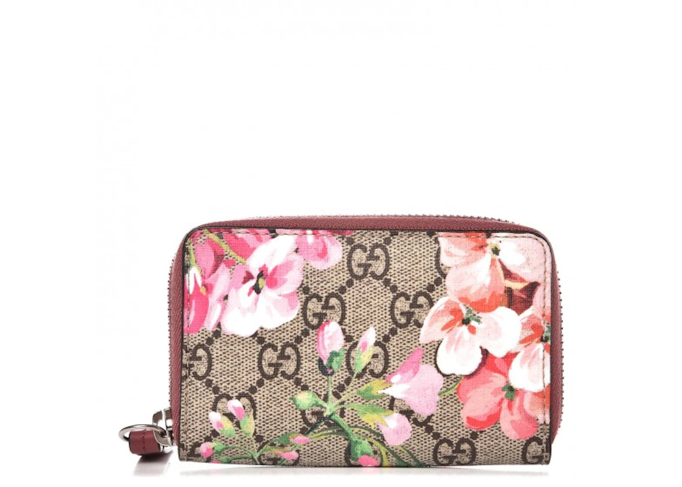 Gucci Card Case Monogram GG Supreme Blooms Antique Rose