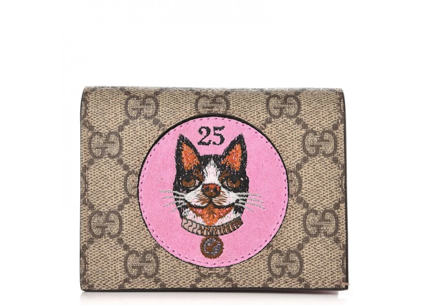 Gucci Card Case Wallet GG Supreme Bosco Patch Red Lining