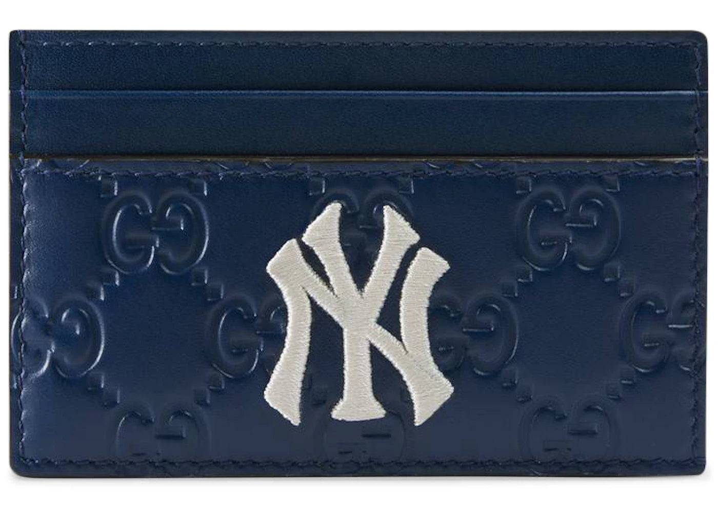 Gucci Card Case NY Yankees Patch Royal Blue