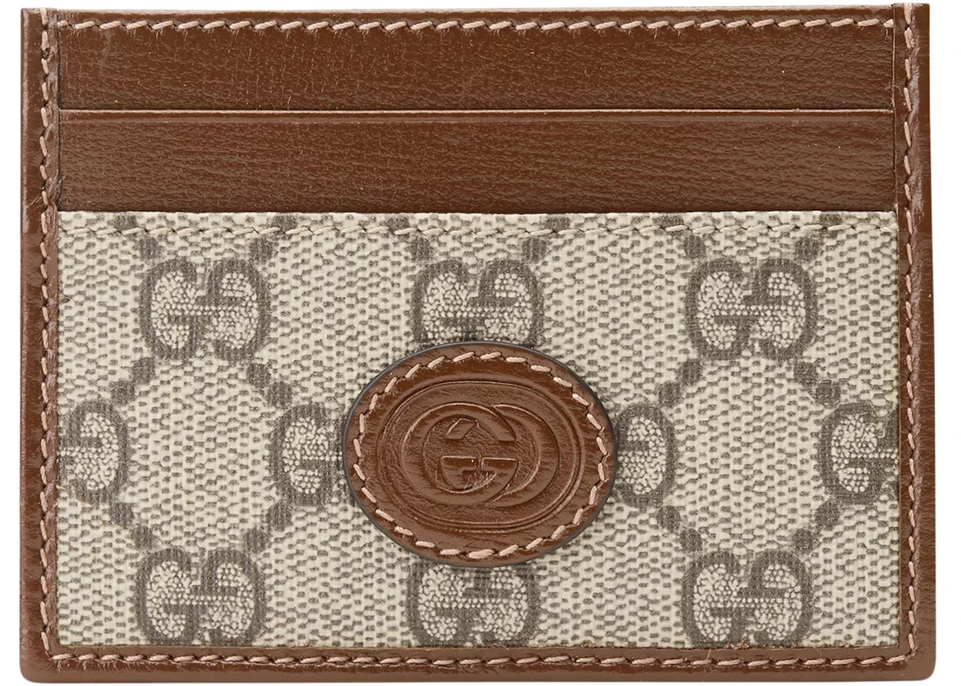 Gucci Card Case with Interlocking G Beige/Ebony