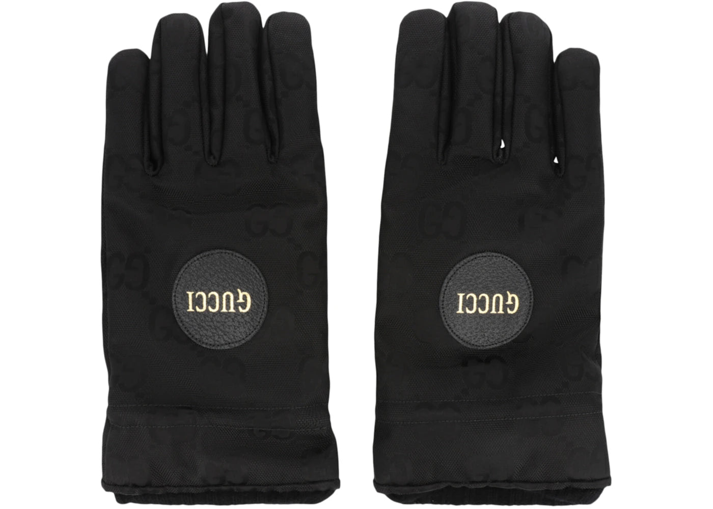 Gucci Cashmere Lined GG Monogram Gloves Black