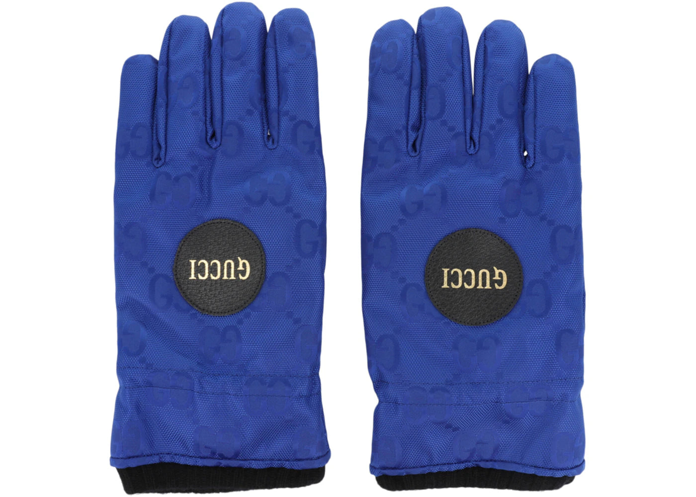 Gucci Cashmere Lined GG Monogram Gloves Bright Blue