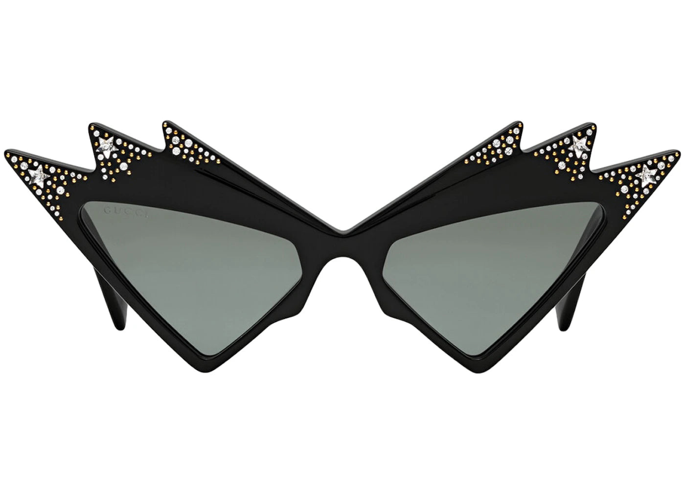 Gucci Cat-Eye Frame With Crystals Sunglasses Black/Grey (720725 J0741 1012)