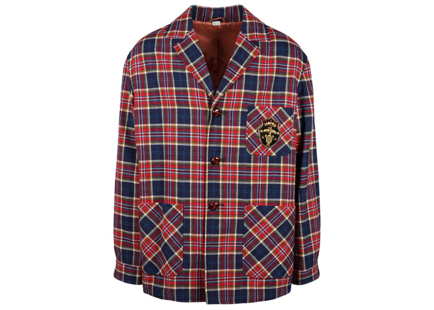 Gucci Check Wool Jacket Red/Blue